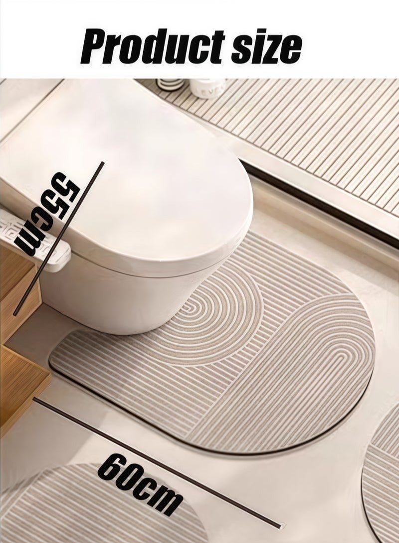 XiuWoo Diatom Bath Mat, Anti-Slip Bathroom Floor Mats and Quick Dry Bath Rug, Super Absorbent Bathtub Mat with Non-Slip, Thickened,Soft, Easier Clean Carpet, 55*60CM - Image 2